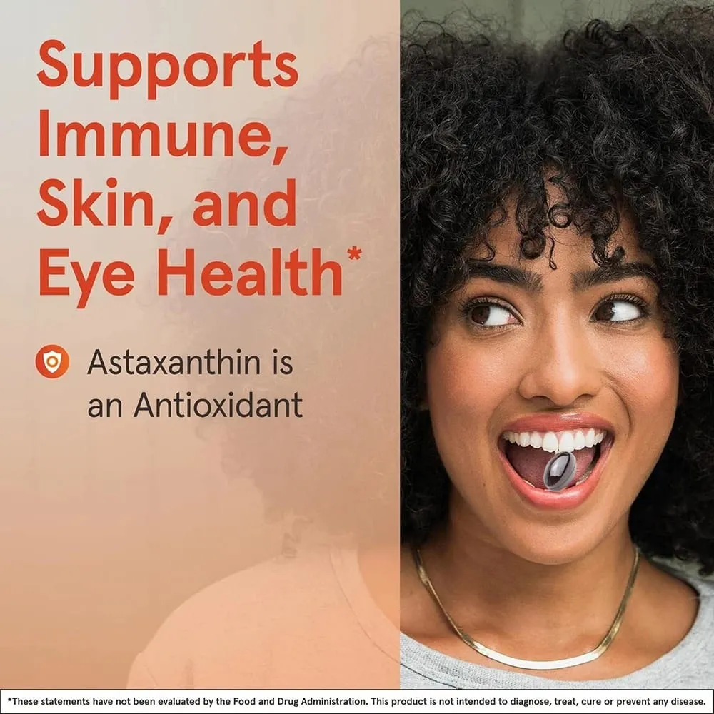 Astaxanthin 12mg Softgels - תוספי נוגדי חמצון Astaxanthin תומכים בעור מפרקי העין ובריאות מחזור הדם שיזוף טבעי