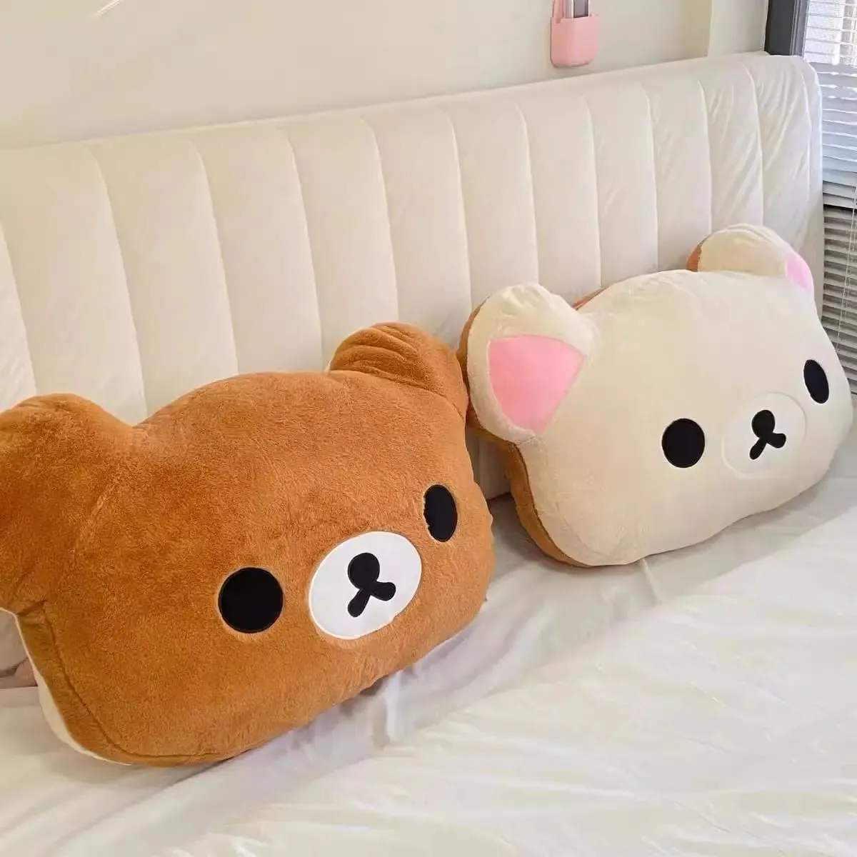 Rilakkuma דוב כרית קטיפה דו צדדית גדולה רכה ליד המיטה כרית תנומה מעונות בובת ממולאת מתנות יום הולדת לאוהד — image 7