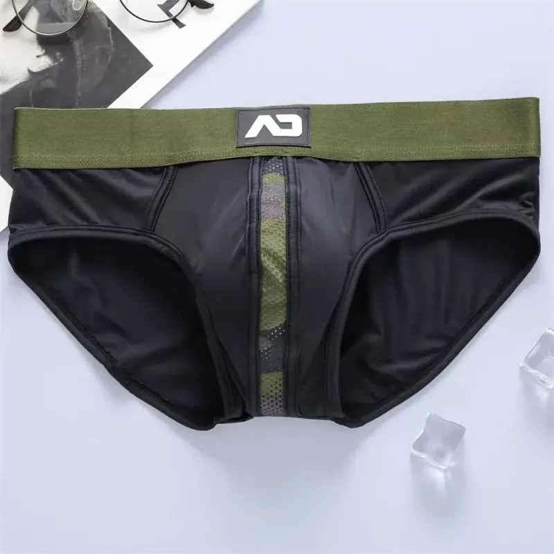2026New men's personalized ice silk U convex low waist mesh breathable briefs, underwear fashion M388 — image 10