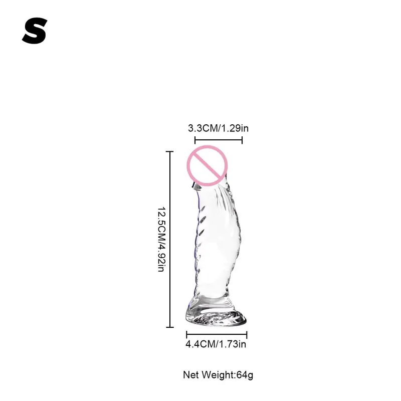 Crystal Clear Spiral Glass Dildo with Strong Suction Cup Base Transparent Realistic Anal Vaginal Sex Toy for Women Men Couples — image 13