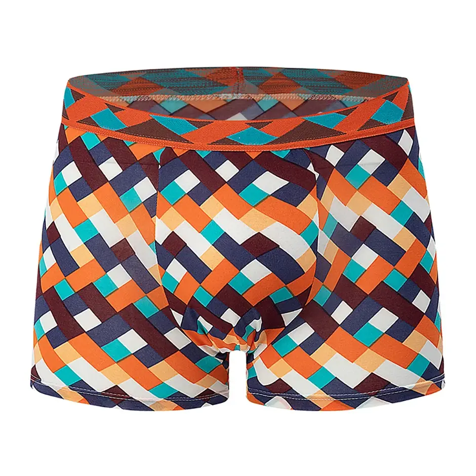 Boxer décontracté à motifs colorés pour hommes, sous-vêtements amples et confortables, surdimensionnés, taille élastique, 4/5 pièces — image 3