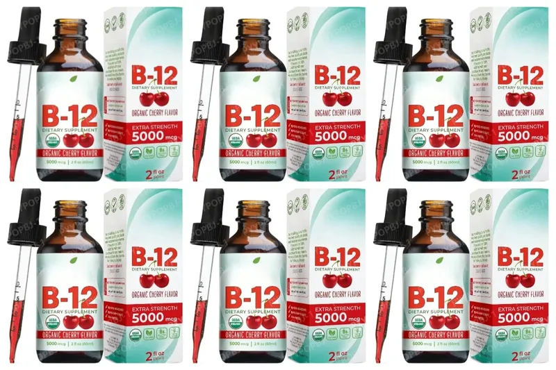 Vitamin B12 Drops 5000mcg Υγρό Υπογλώσσιο Συμπλήρωμα Μεθυλοκοβαλαμίνης Γεύση Κεράσι Vegan Χωρίς Ζάχαρη Καθημερινή Διατροφή 60ml — image 11