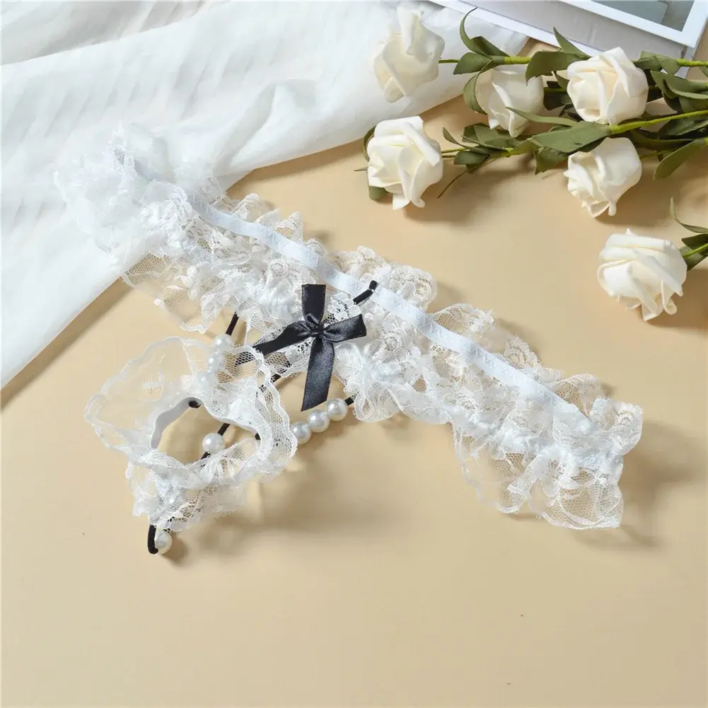 Men Lace T-Back Underwear Bow Elastic Waist G-String Pearl Lingeries For Man Sissy Panties Sexy Accessories Thongs Men's Panties — image 9