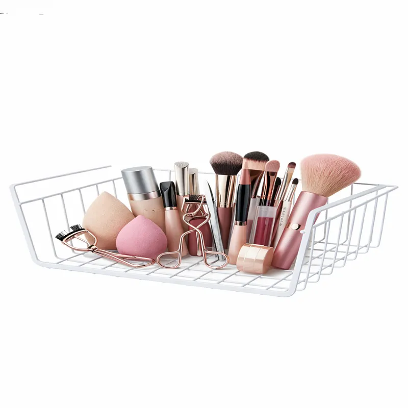 Multipurpose Metal Hanging Basket Organizer-Storage for Kitchen Desk Closet Makeup Brushes Available Makeup Tool Storage Holder