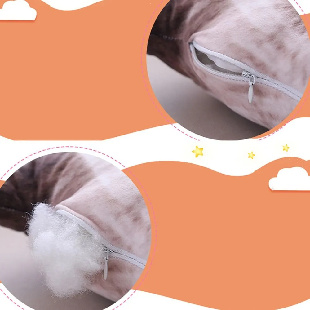 Plüss valósághű 3D macskababa puha rajzfilm szimuláció macska plüss párna töltött Kawaii plüss állatok játékpárna gyerekeknek lányoknak