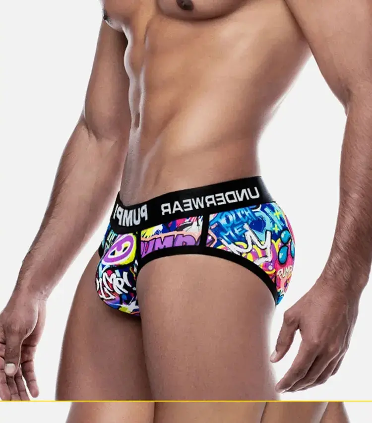 Sexy Men Underwear Funny Briefs Underpants Graffiti Panties Jockstrap Low Waist Butt Lifter Male Underwear MP223 — image 12