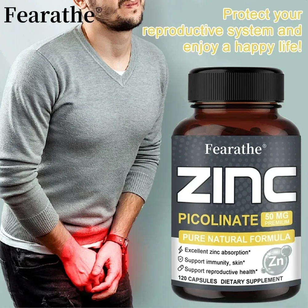Zinc Capsules 50 Mg - Natural Antioxidant Immune Hair Nails & Skin Support Supplement Unisex — image 4