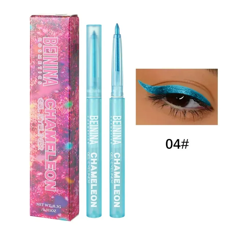 Γυαλιστερό Chameleon Yellow Eyeliner Gel Pen Μεταλλική σκιά ματιών Πολύχρωμο Liner ματιών Pearlescent Polarized Inner Eyes Pigment Μακιγιάζ — image 9
