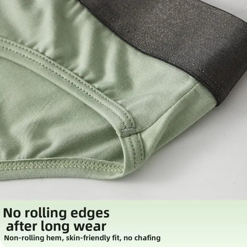 Bamboo Fiber Summer Thin Briefs Men Thin Underpants Splicing Men Front Opening Panties Breathable Lingerie Seamless Underwear — image 10