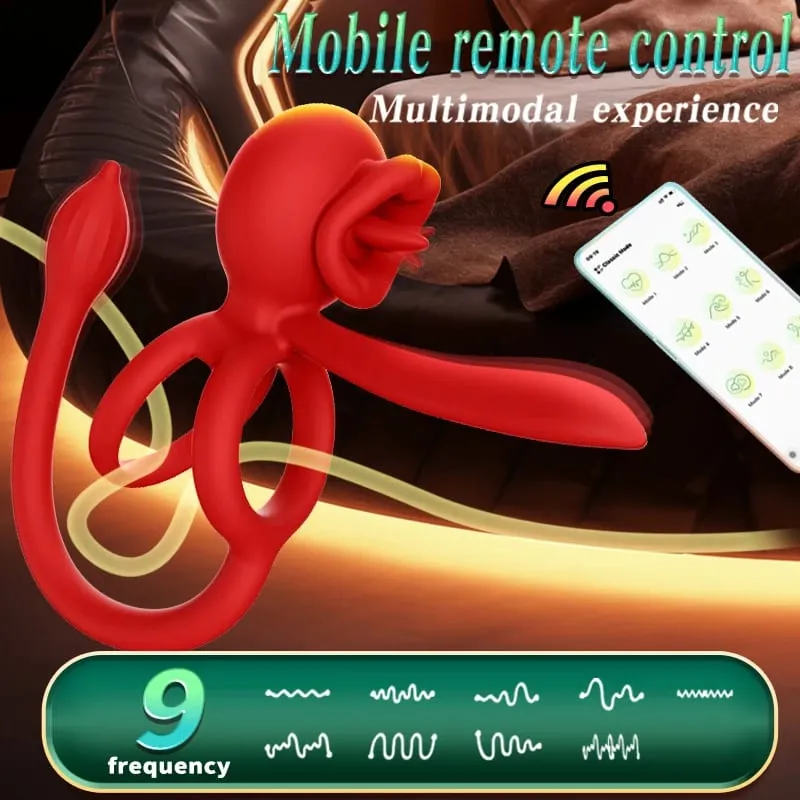 Vibrating Cock Ring App Control Penis Ring Vibrator with Vibrating Butt Plug 9 Vibration Modes Couples Sex Toy Clit Stimulator