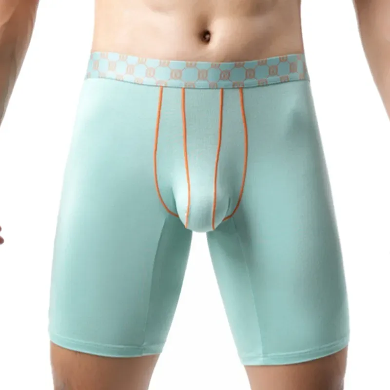 Bamboo Fiber Boxer Shorts Mens Underwear Cueca U Convex Pouch Panites Man Extended Long Underpant Male Plus Size Boxers M-XXL