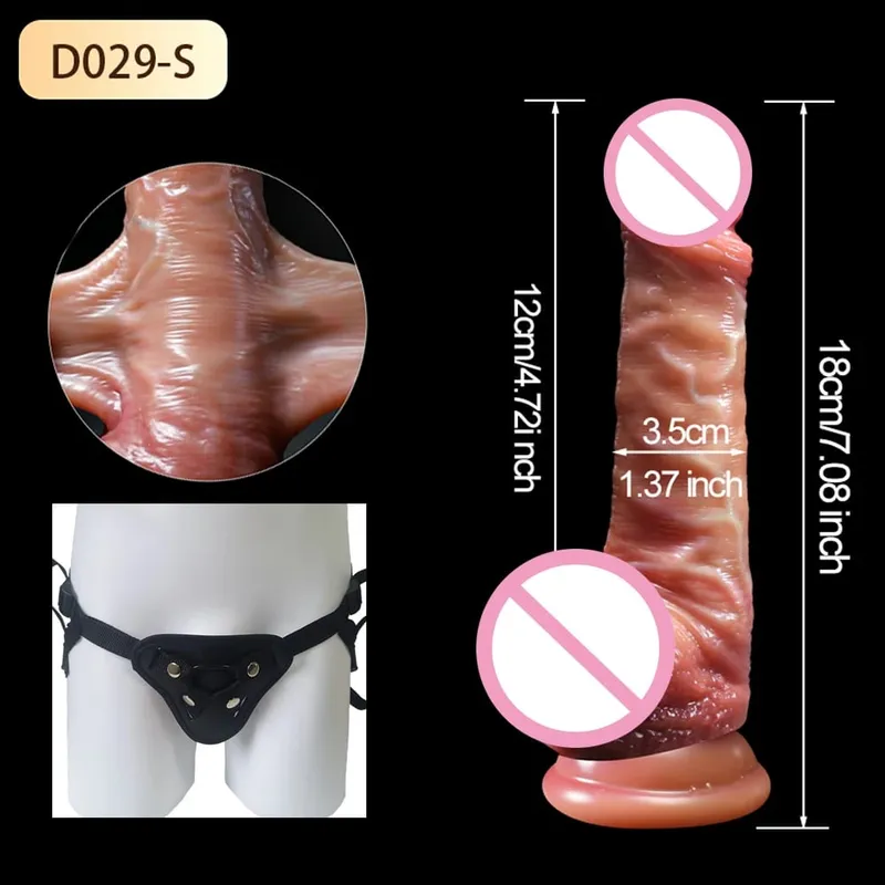 Strapon Big Penis Realistic Dildos Skin Sliding Foreskin Testicles Dildo Anal Vaginal Dick Plug Adult Sex Toys for Women