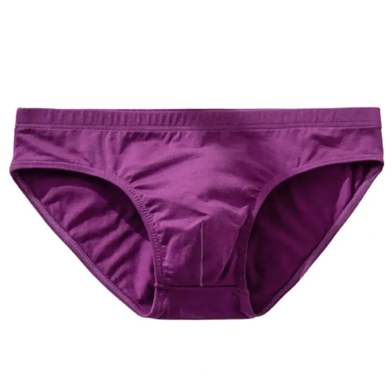 Cotton Briefs Adult Man Briefs Stretchy Breathable Solid Color Male Underwear Low Waist Cotton Underpants Plus Size Men Cotto — image 15