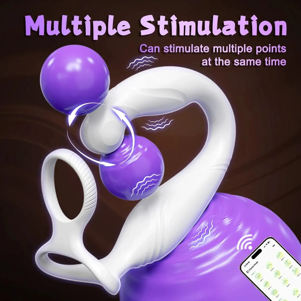 App Control Vibrator for Men Prostate Massager Dual Penis Ring Cock Rings Anal Vibrating Butt Plug Anal Sex Toy for Men — image 5