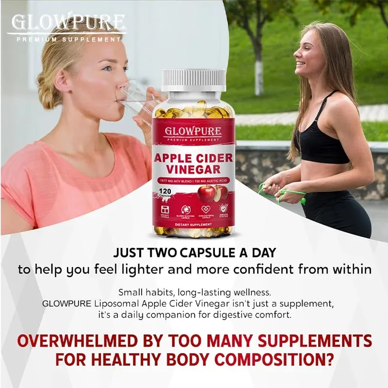 Apple Cider Vinegar Capsules Detox For Bloating and Constipation Slimming Fat Burning Digestive System Health — image 6