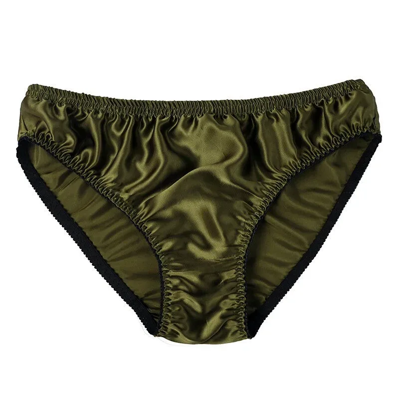 100% Mulberry Silk Men Sexy Underwear Wrinkle Briefs Breathable Male Panties Pure Silk Trigonometric Soft Man Underpants Summer — image 25