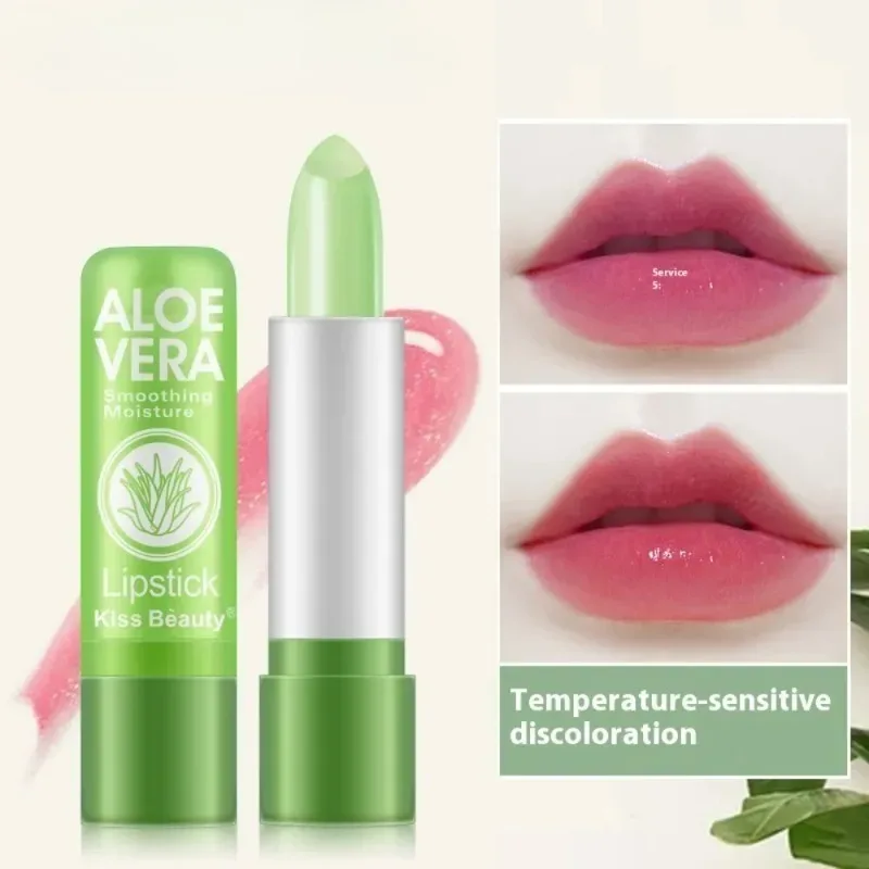 Aloe Vera Ενυδατικό κραγιόν Φυσικό Χρώμα Διαρκούς Θερμοκρασίας που αλλάζει Χρώμα Βάλσαμο χειλιών Ανθεκτικό στο ξεθώριασμα Θρεπτικό Μακιγιάζ Περιποίησης χειλιών — image 9