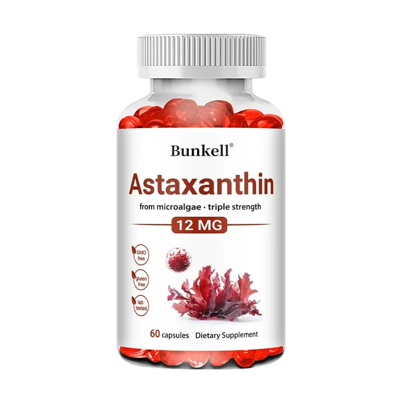 Astaxanthin Capsules 12mg Promotes Cardiovascular Health and Accelerates Metabolism Support Eye Joint & Skin Health