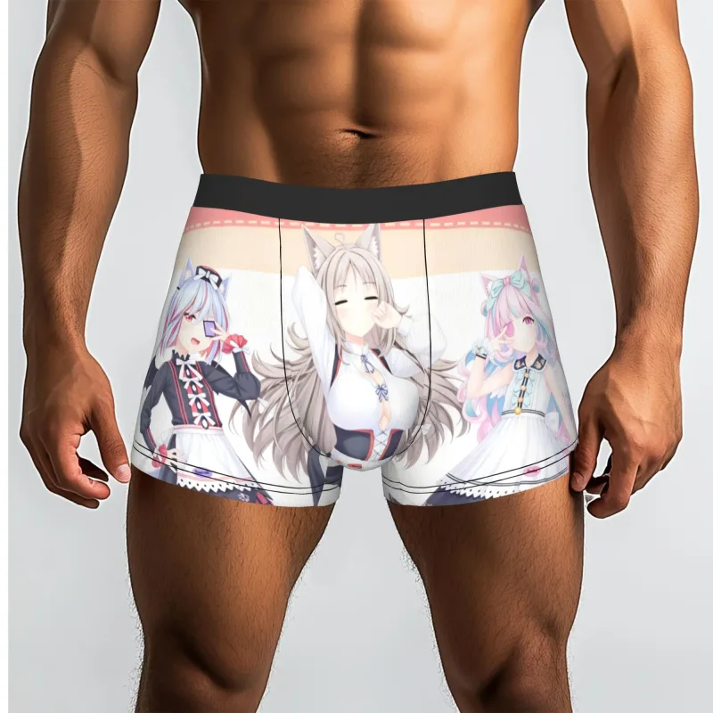 Anime N-Nekopara Chocola Vanilla Underwear Men Printed Game Boxer Briefs Shorts Panties Soft Underpants — image 11