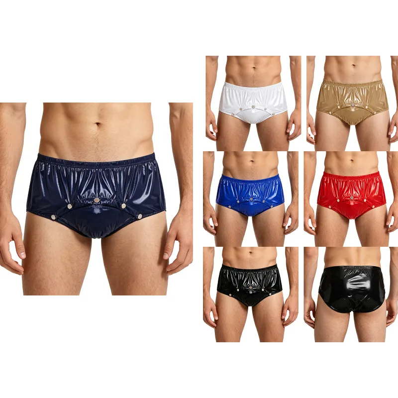 Mens กันน้ำผ้าอ้อมกางเกงด้านหน้ากดปุ่ม Anti-leak Adaptive ชุดชั้นในกางเกงขาสั้นสำหรับผู้สูงอายุความต้องการพิเศษ — image 7