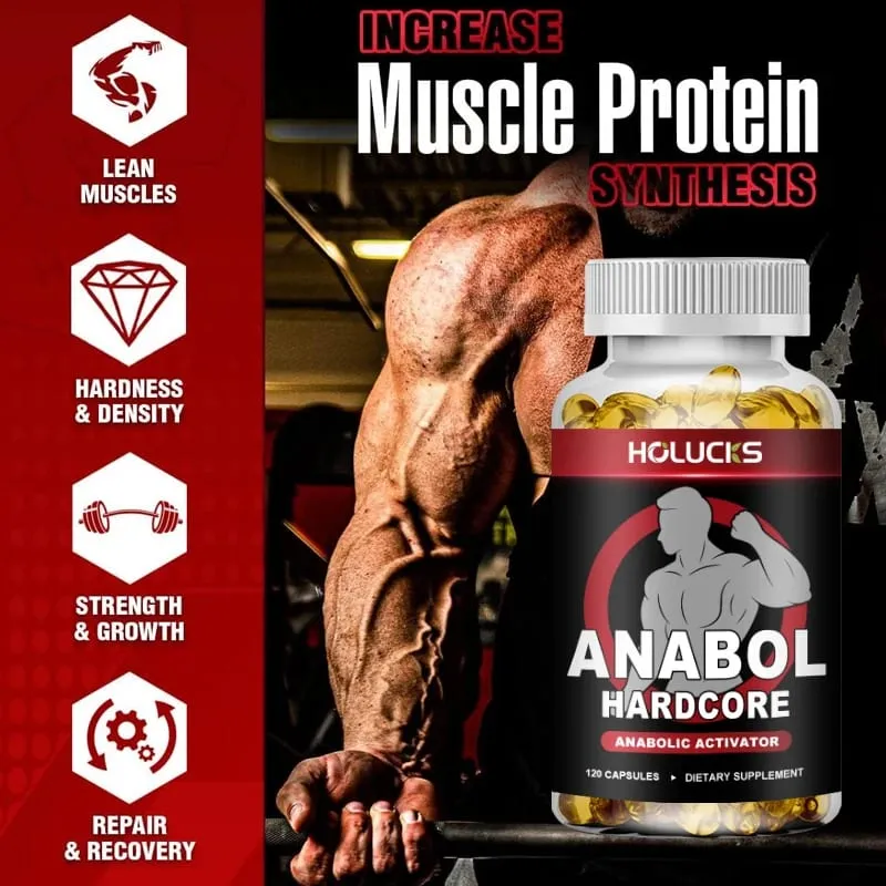 Anabol Hardcore Supplement Boost Workout Energy Muscle Growth & Protein Synthesis Balances Men Hormones