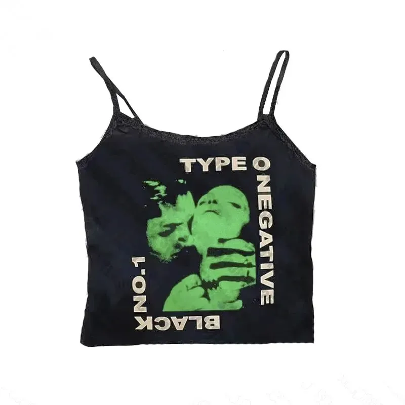 Γυναικείο γοτθικό στυλ αράχνης Cami Tank Top Αμάνικο Spaghetti λουράκι Y2K Slim Cropped Camisole Dark Punk Streetwear τοπ — image 16