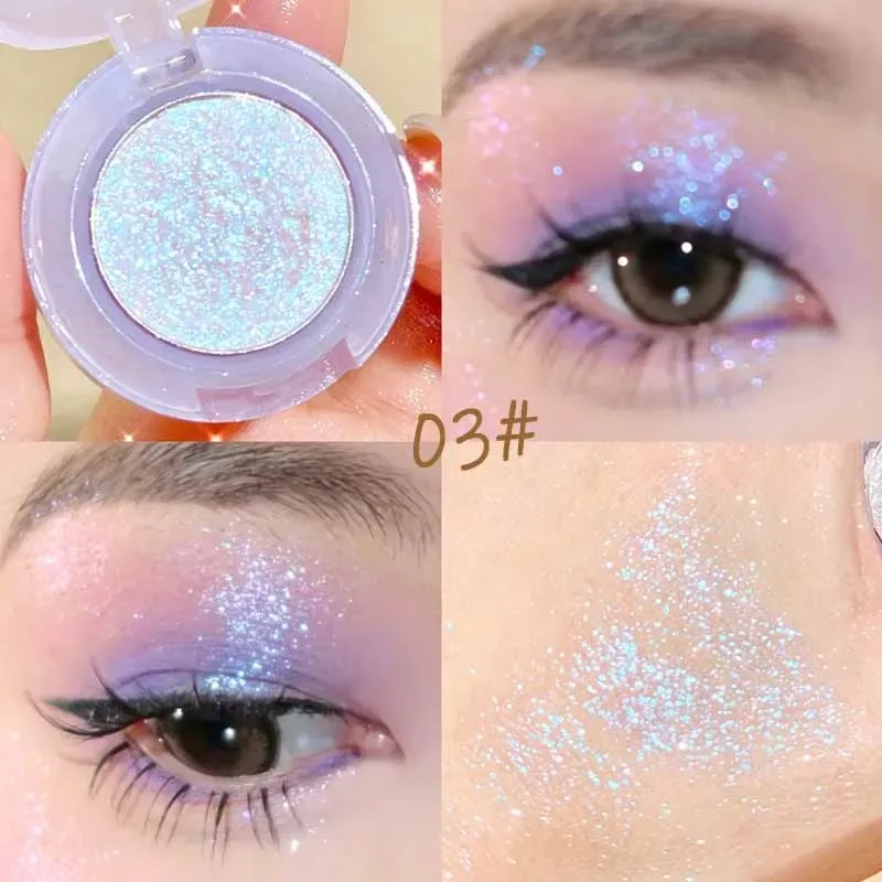 1 τμχ Μονόχρωμη High Gloss αδιάβροχη σκιά ματιών Peachy Pink μακράς διαρκείας μεταξένιο εύκολο στο χρώμα Diamond Shiny Eye Shadow Cosmetic