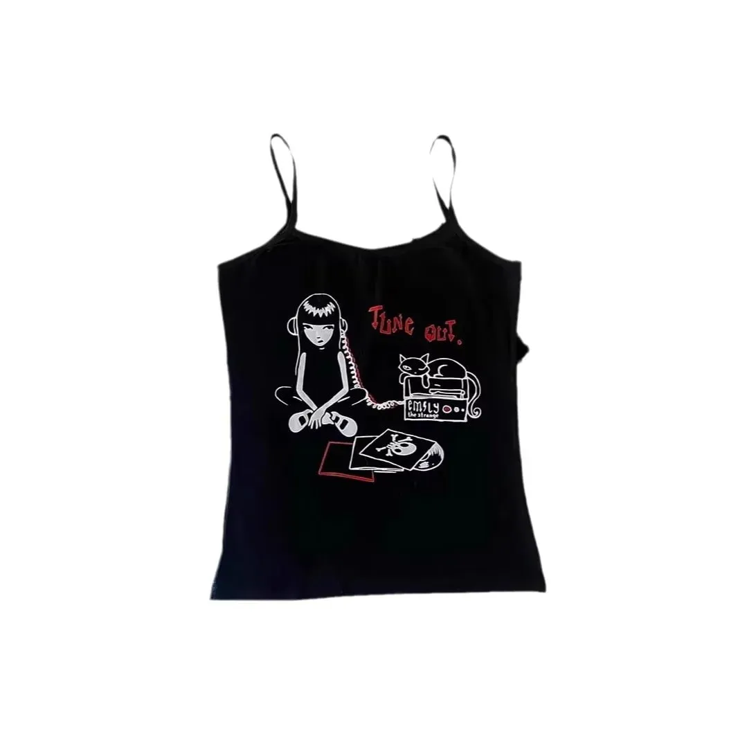 Γυναικείο γοτθικό στυλ αράχνης Cami Tank Top Αμάνικο Spaghetti λουράκι Y2K Slim Cropped Camisole Dark Punk Streetwear τοπ — image 3