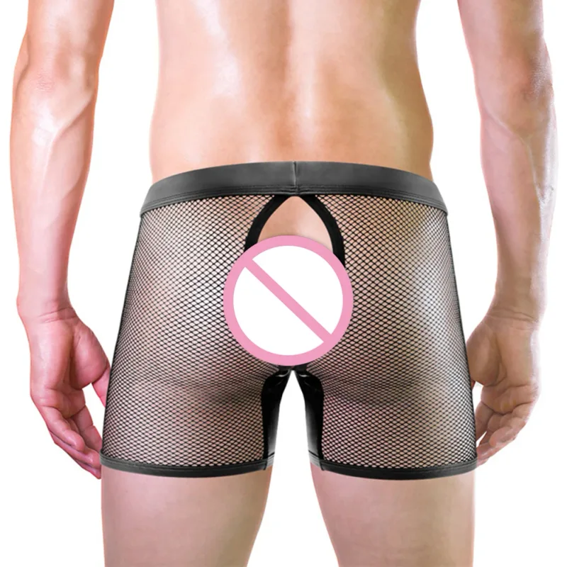 กางเกงขาสั้นถุงน่องผู้ชาย Fishnet ชุดชั้นใน Lounge เสื้อผ้าสไตล์ All Seasons ขนาดเฉลี่ย Fit ผ้าระบายอากาศ ธีมคลาสสิก — image 2