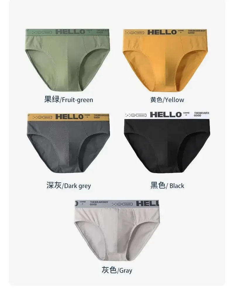5Pcs/Men's Underwear High-quality Pure Cotton Sexy Triangular Shorts Men's Briefs Breathable Elastic Underpants Large Size L-5XL — image 9