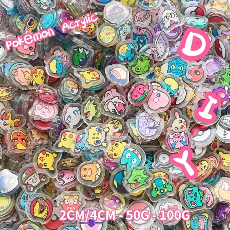 Pokemon Acrylic DIY Patch Kawaii Pendant Ειδικού σχήματος κοπής Anime Cartoon διπλής όψης Υλικό φουρκέτας μπρελόκ εκτύπωσης — image 1