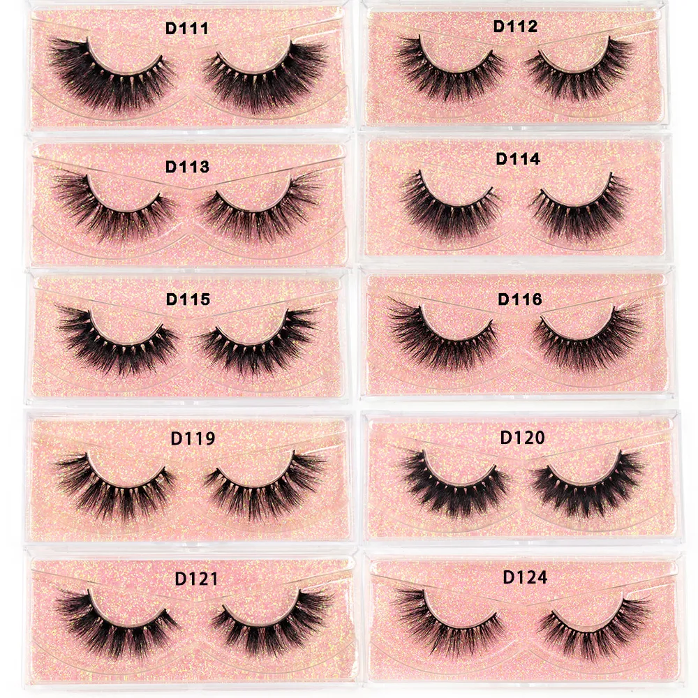 3D Mink Lashes Μαλακές τρίχες Ψεύτικες βλεφαρίδες Αφράτος όγκος Wispy Fake Lashes Extension Μακιγιάζ — image 3