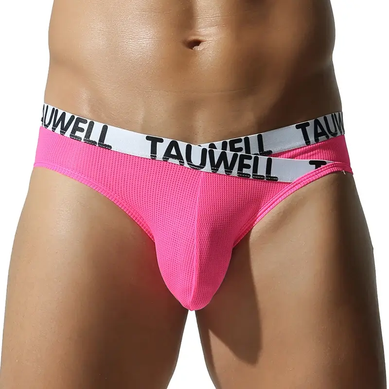 Tauwell Men's Fashion Low-Waist Sports Underwear Breathable Mesh Small V Waist Triangle Briefs