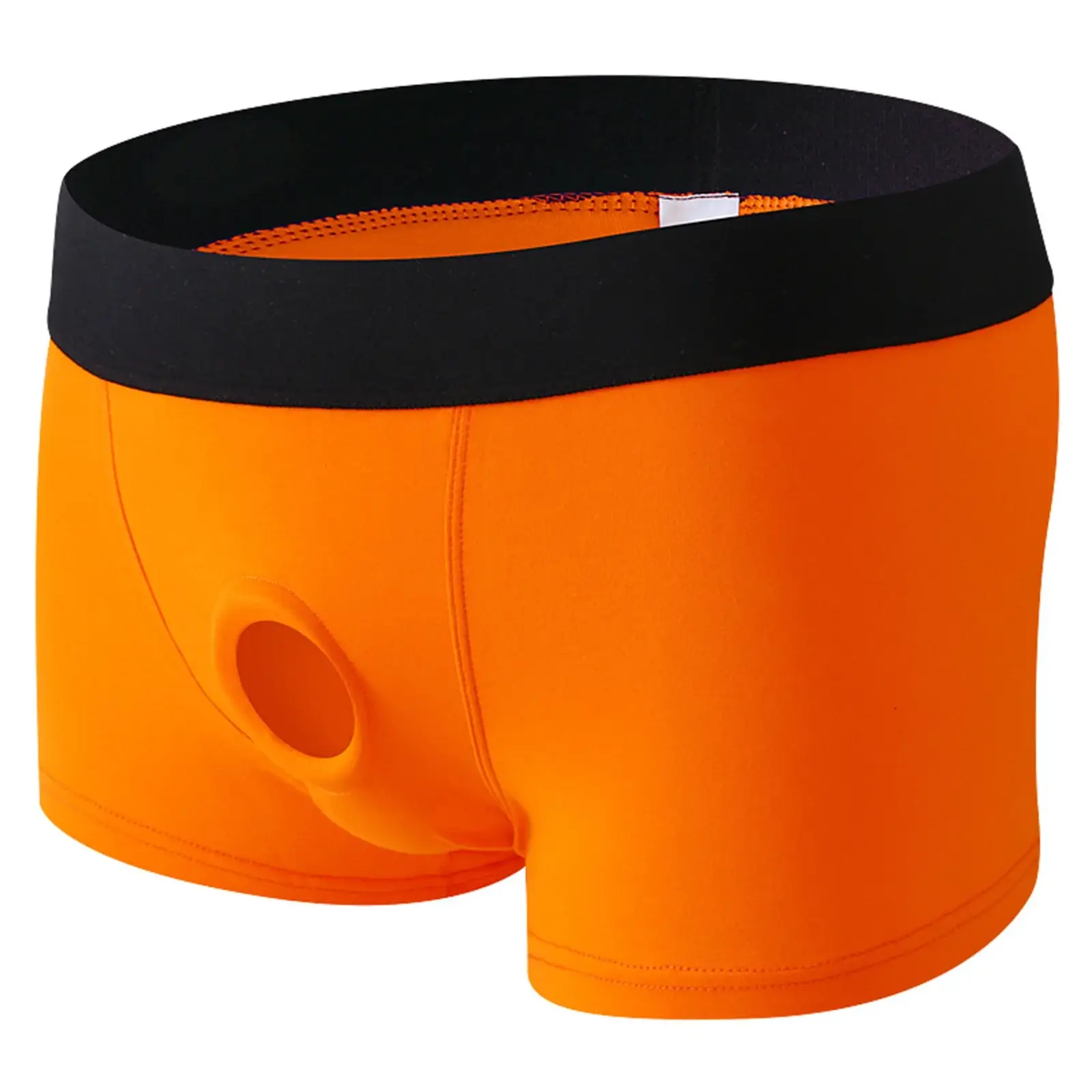 Men's Boxers Front Hole Pouch Underwear Silicone Cockring Sexy Boxershorts Wide Waistband Cotton Underpants Hollow Out Lingerie — image 6