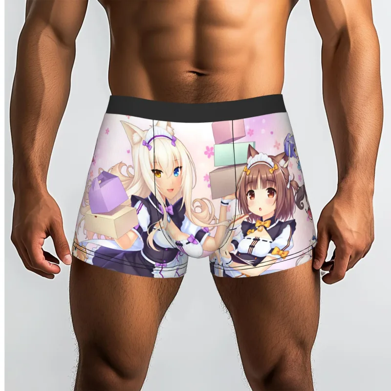 Anime N-Nekopara Chocola Vanilla Underwear Men Printed Game Boxer Briefs Shorts Panties Soft Underpants — image 19