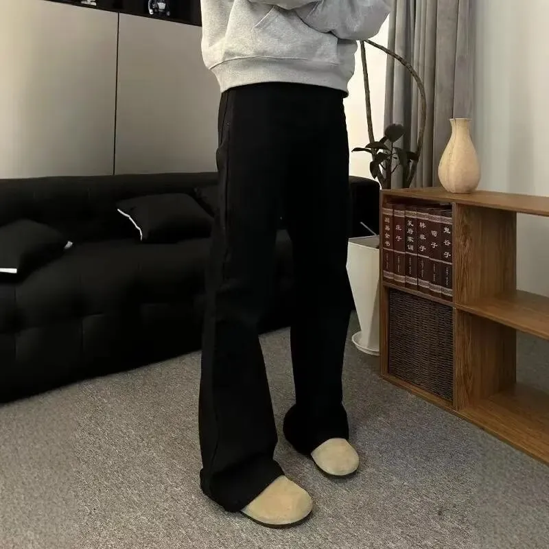 Korean Style Streetwear Slim-Fit Cleanfit Flared Jeans for Men Simple Trendy Vibe Casual Long Pants — image 4