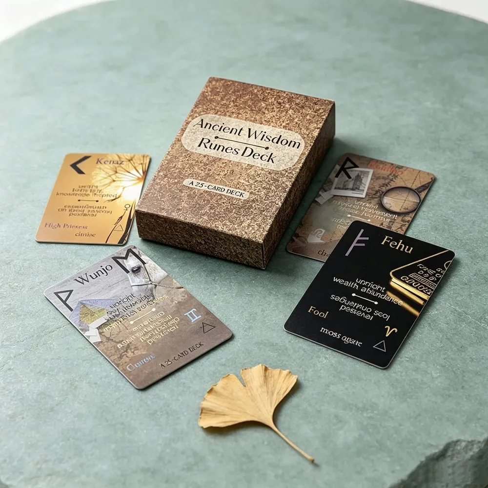 Ancient Wisdom Runes Deck A 25 Runes Oracle Cards Μαντικές κάρτες Fortune Telling For Inspire Your Life and Destiny Cards Game — image 3