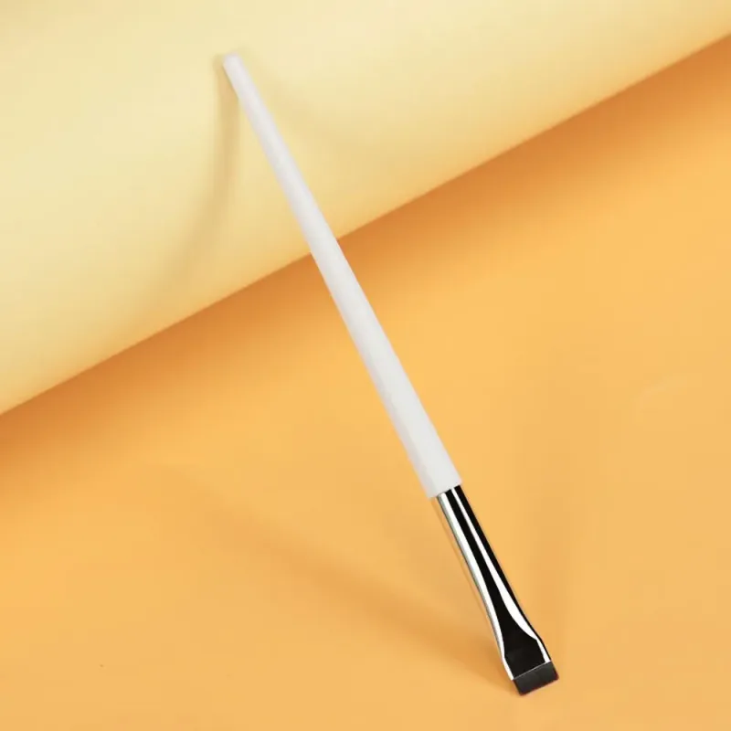 Up ferramenta oblíqua escova de cosméticos beleza lâmina pincéis de maquiagem forro escova de sobrancelha angular fino pincéis de delineador plana escova de sobrancelha — image 14