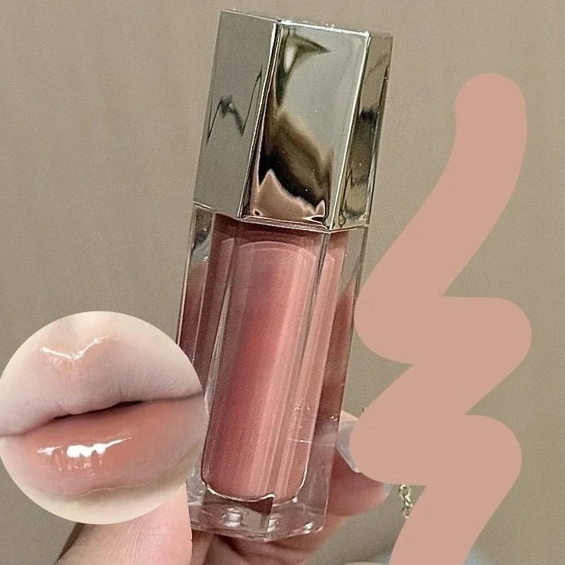 Ice Transparent Brown Lip Gloss Moisturizing Glossy Liquid Lipstick Water Light Glass Mirror Lip Glaze Long-lasting Beauty Lips — image 3