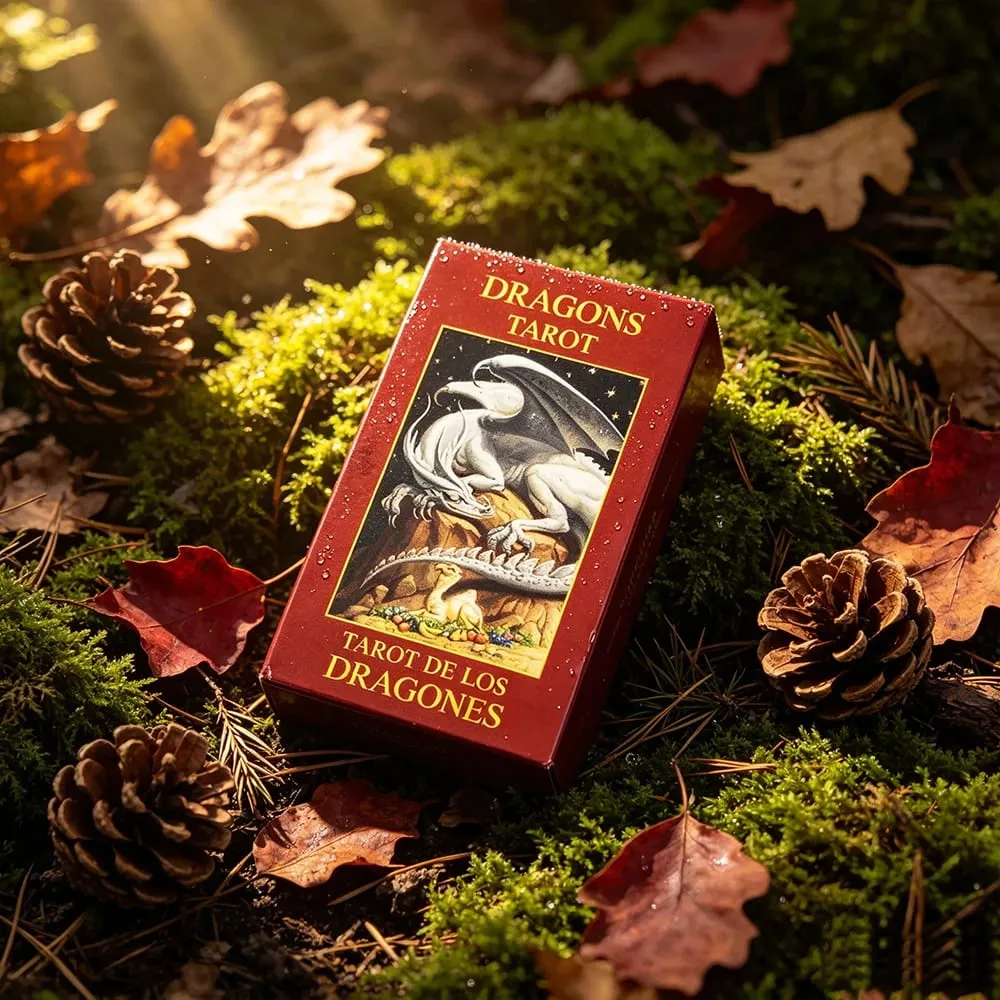 Dragons Tarot Cards 78 Tarot Deck Mythical Dragon Art Divination Επιτραπέζιο παιχνίδι Πνευματικές κάρτες καθοδήγησης για συλλέκτες Ταρώ — image 4