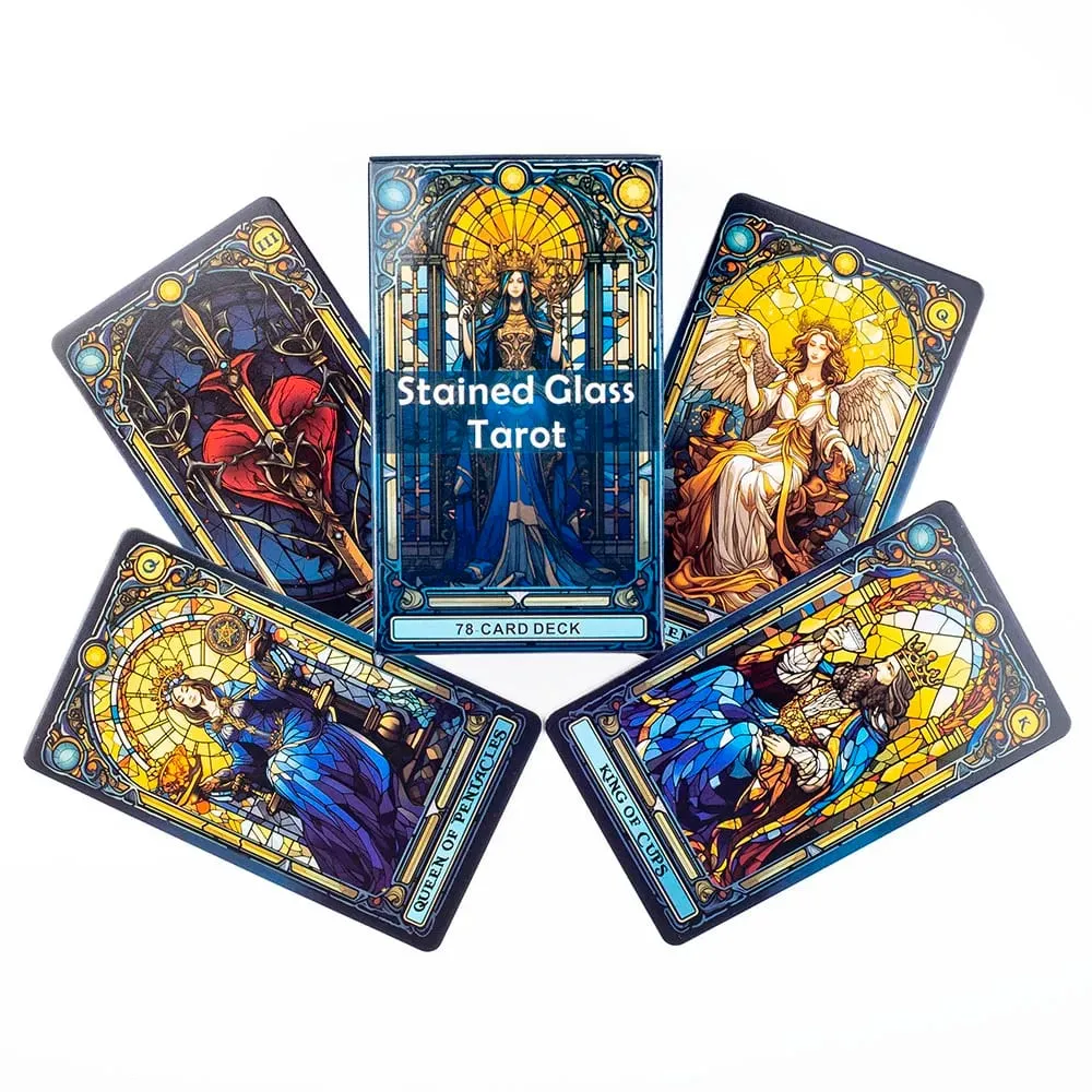 Stained Glass Tarot A 78-Card Deck Leisure Entertainment Game Card Family Gathering Divination Board Playing Games 10.3*6Cm — image 4
