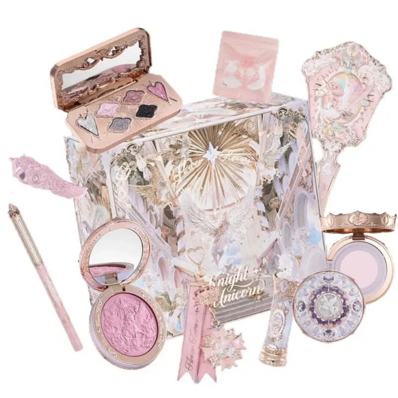 Flower Knows Knight Unicorn Makeup Gift Set Lipstick Blush Cloud Setting Powder Starlight Eyeshadow Cosmetics Kit Gift Box — image 2