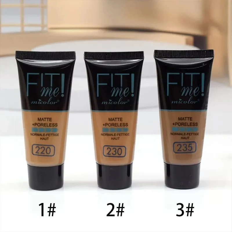 Micolor Fit Me 2 IN 1 pórusmentes púder és folyékony alapozó teljes fedésű folyékony korrektor hegek sötét karikák pattanásos kozmetikai készlet — image 4