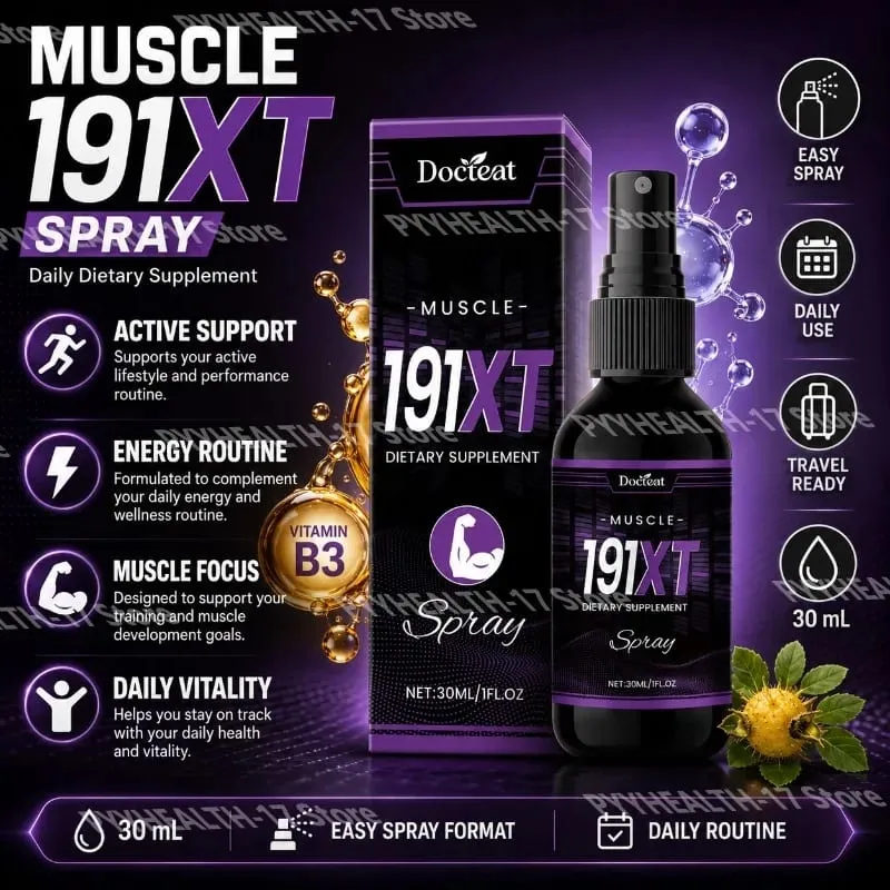 191XT Muscle Spray with Vitamin B3 L-Arginine and Tribulus Terrestris Extract for Muscle Support Endurance 30 ML — image 2
