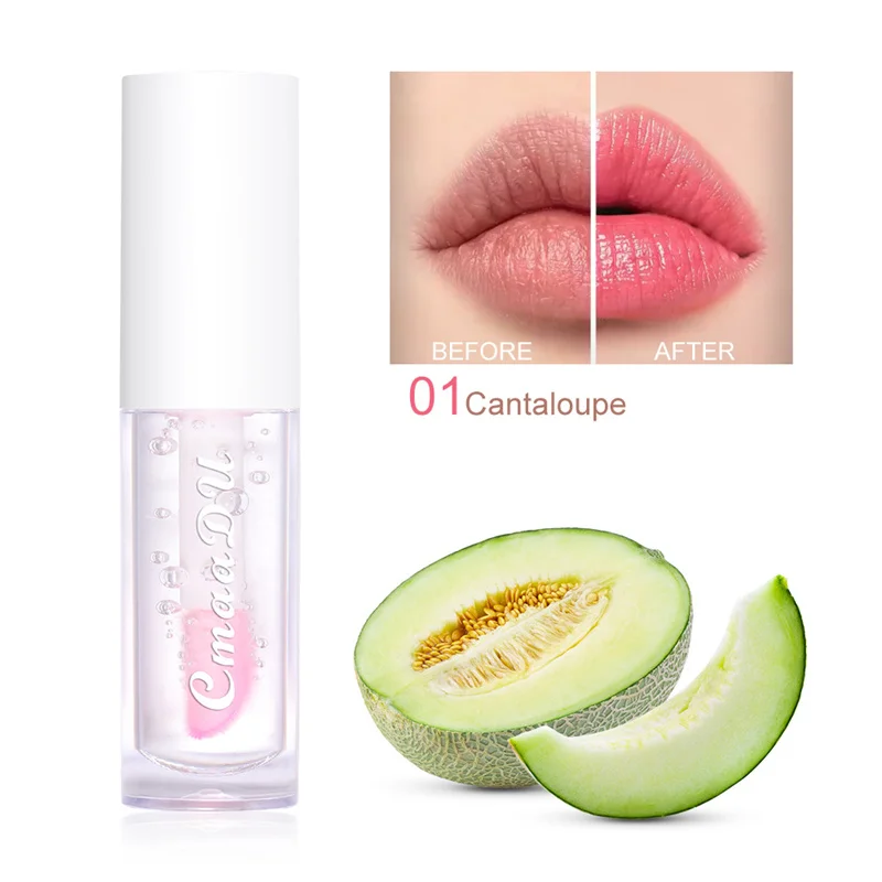 Φρούτα που αλλάζει χρώμα για τα χείλη Strawberry Lip Oil Moisturizing Reduce Lips Liquid Liquid Liquid Waterproof Jelly Plump Lips Care