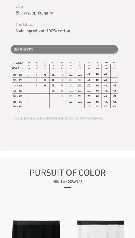 3PCS Pure Cotton Men's Underwear, Men's Boxer Briefs, Youth Pure Color Mid-Waist Boxer Briefs, Breathable Cotton Factory — image 11