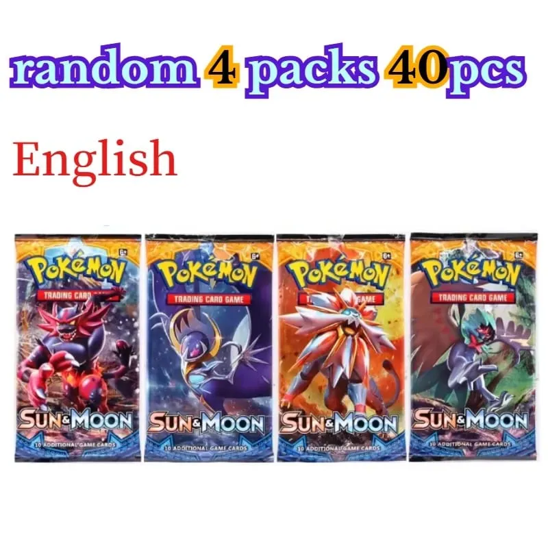 διασκέδαση 40 τεμάχια Pokemon Card Pack 4 Sets Sun Moon Violet 151 Αγγλικές κάρτες συναλλαγών Συλλεκτικά παιχνίδια Halloween Gift Fantasy Sci Fi — image 32
