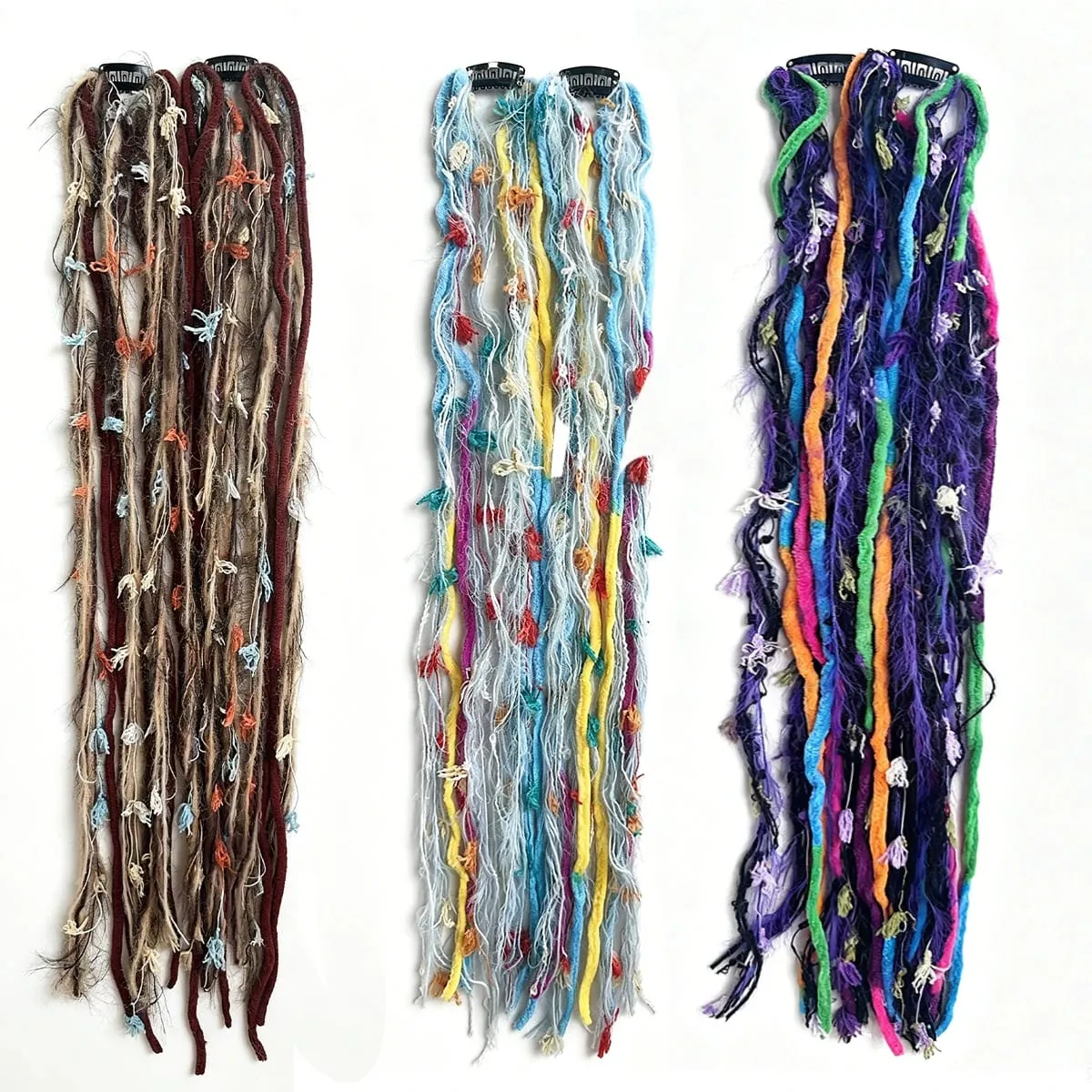 Συνθετικό νήμα από μαλλί Dreadlock 2 τμχ Επεκτάσεις μαλλιών Maillard Long Boho φούντα vintage πλεξούδες μαλλιά για γυναίκες — image 4