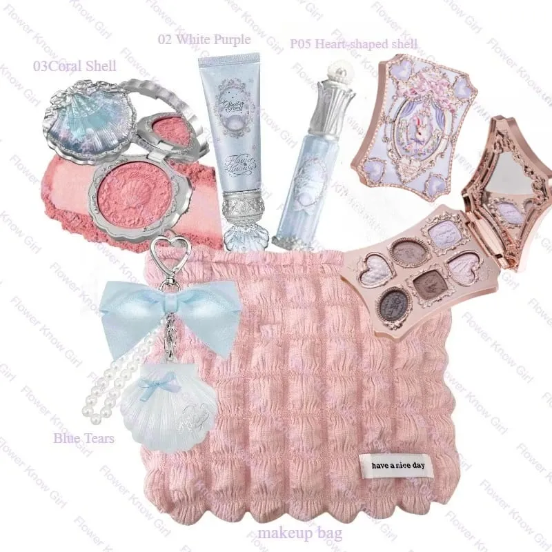Σετ μακιγιάζ Flower Knows Shell's Jewel Collection Full Professional Face Palette Blush Eyeshadow Cream για τα χείλη Σετ βάλσαμου για highlighter — image 11