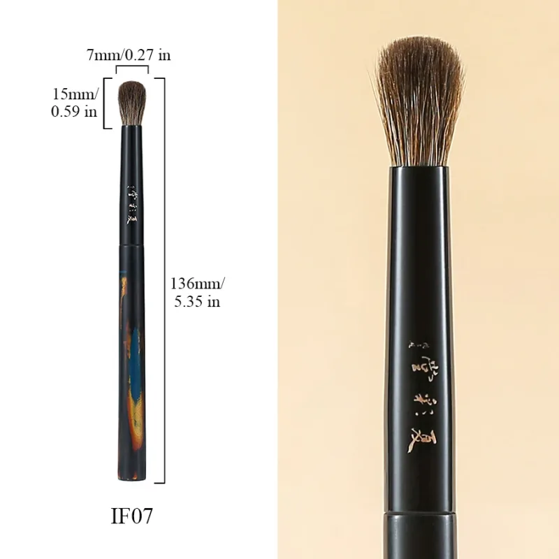 Macio misturado sable lynx cabra cabelo artesanal escova de maquiagem sombra de olho mistura escova luxo laca chinesa lidar com pincéis de maquiagem